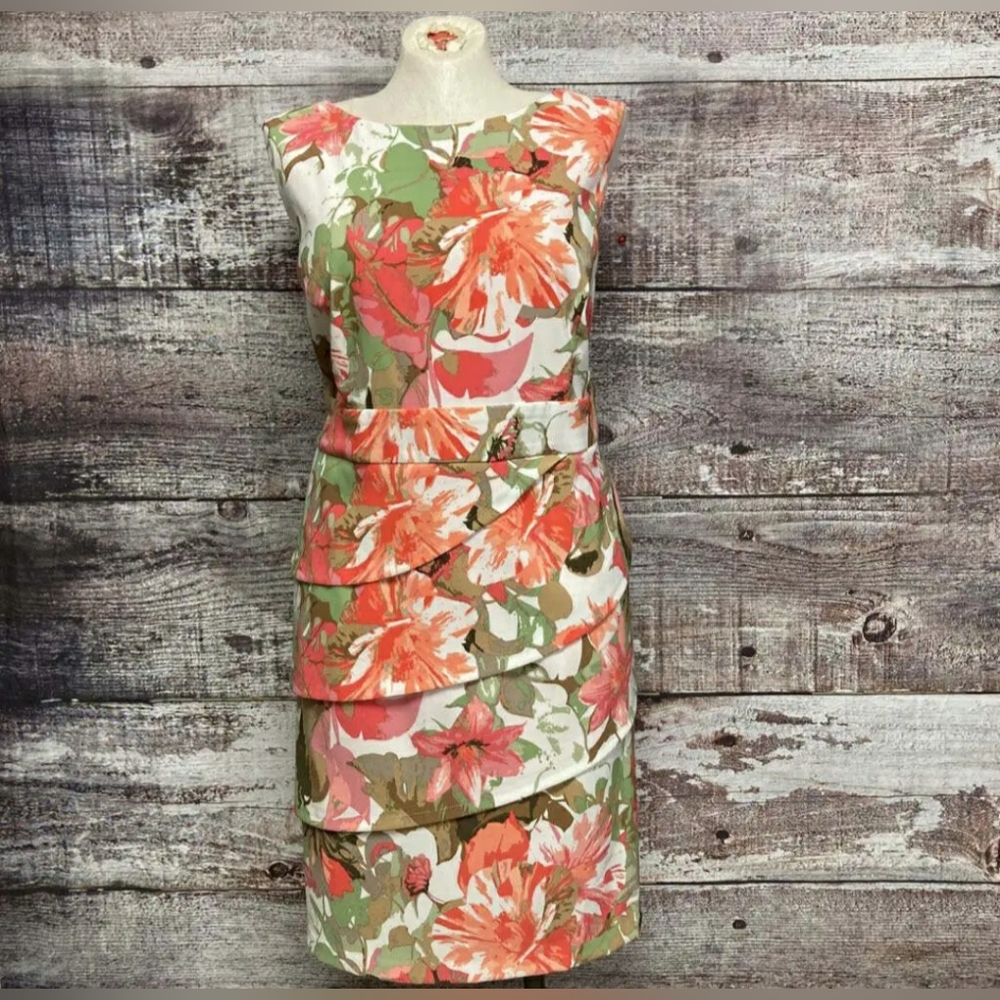 Dress Barn Floral Shift Sleeveless Dress Womens Size 16/ XL